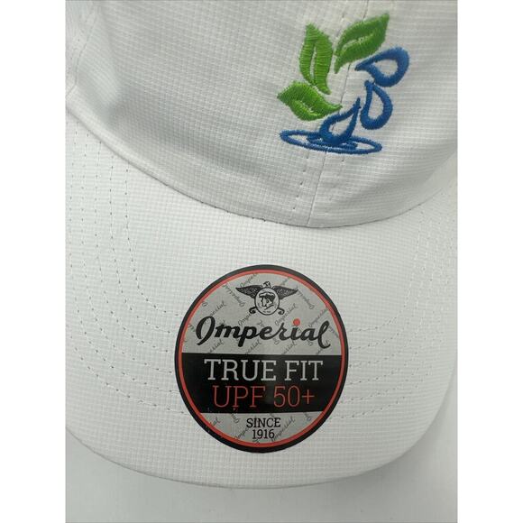 IMPERIAL TRUE FIT UPF 50+ Cap Hat White Celebrity Greens GOLF CLUB Adjustable - Picture 7 of 7
